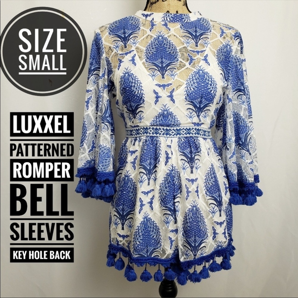 Luxxel Size S Patterned Romper Bell Sleeves